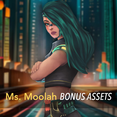 Ms. Moolah Bonus assets with Ms. Moolah