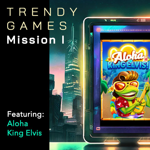 Trendy Games with Bet Bonanza Blitz mission featuring Aloha King Elvis slot!