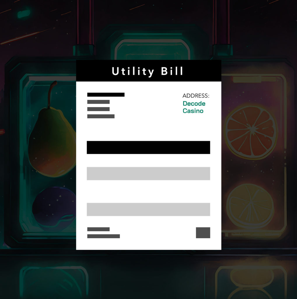 Utility Bill with all four corners of the document visible for the account verification