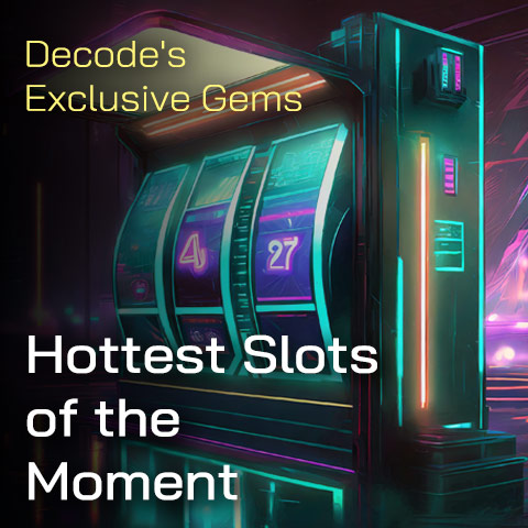 Hottest slots of the month with a neon-lit slot machine