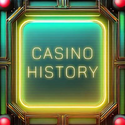 Casino history in yellow lettering projected onto a green tile