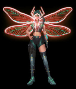 Ms. Moolah in her Cyber Moth costume