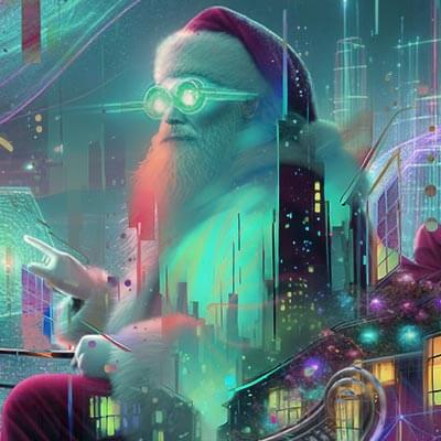 Cyber Santa Claus providing the best Christmas Slots at Decode Casino